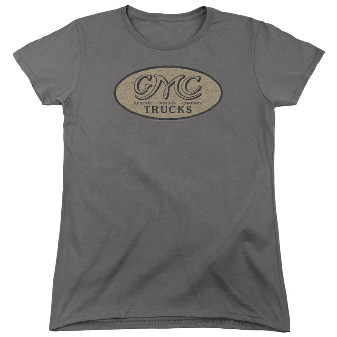 Gmc Vintage Oval Logo Womens T Shirt Charcoal