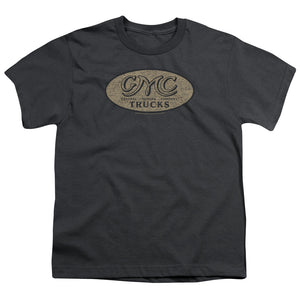 Gmc Vintage Oval Logo Kids Youth T Shirt Charcoal