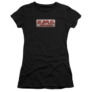 Gmc Beat Up 1959 Logo Junior Sheer Cap Sleeve Womens T Shirt Black