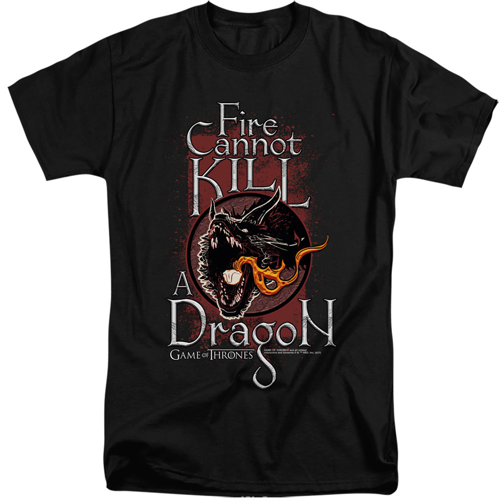 Game Of Thrones Fire Cannot Kill A Dragon Mens Tall T Shirt Black