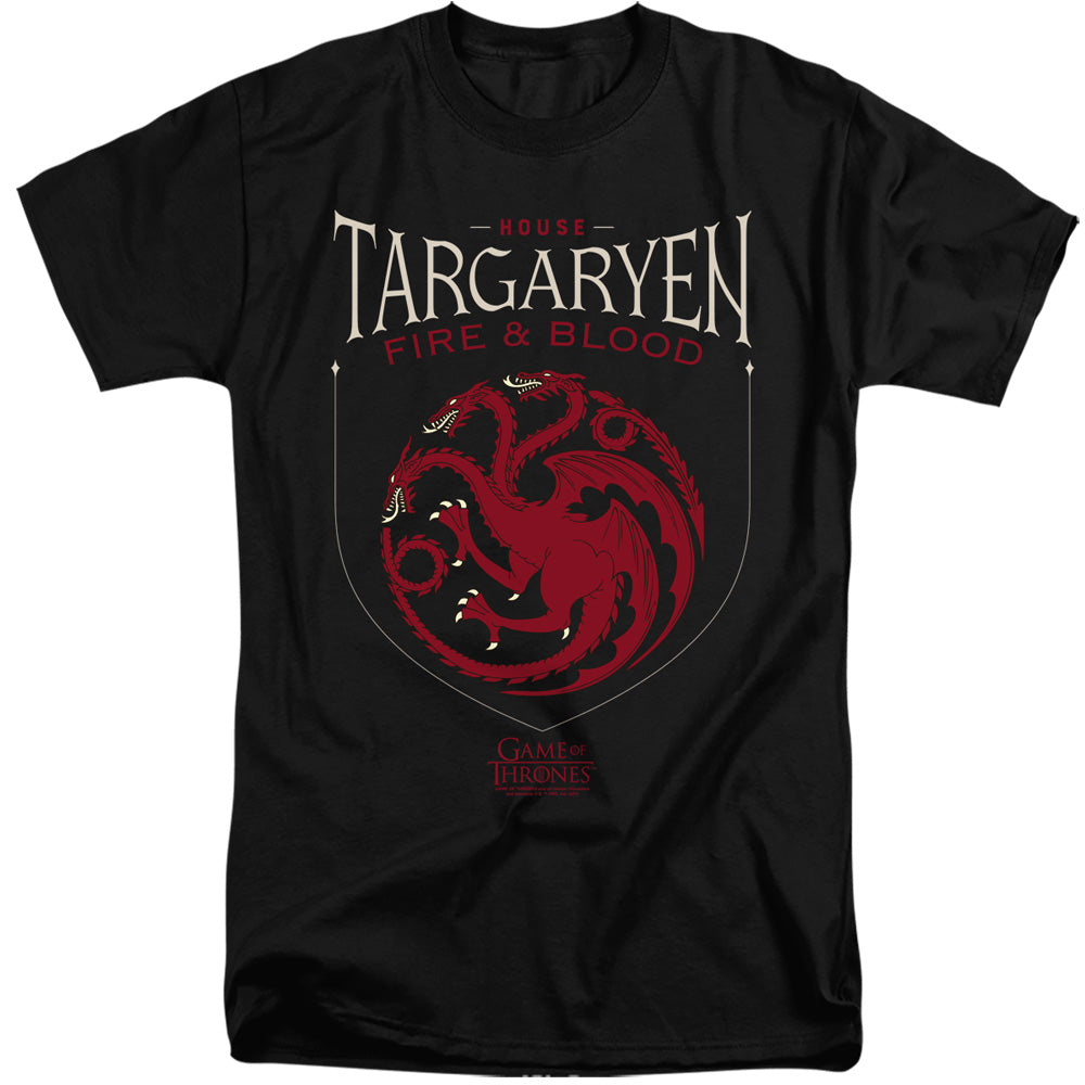 Game Of Thrones House Targaryen Sigil Mens Tall T Shirt Black