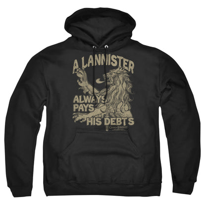 Game Of Thrones Debts Mens Hoodie Black