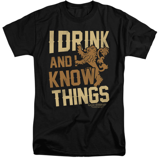 Game Of Thrones Know Things Mens Tall T Shirt Black