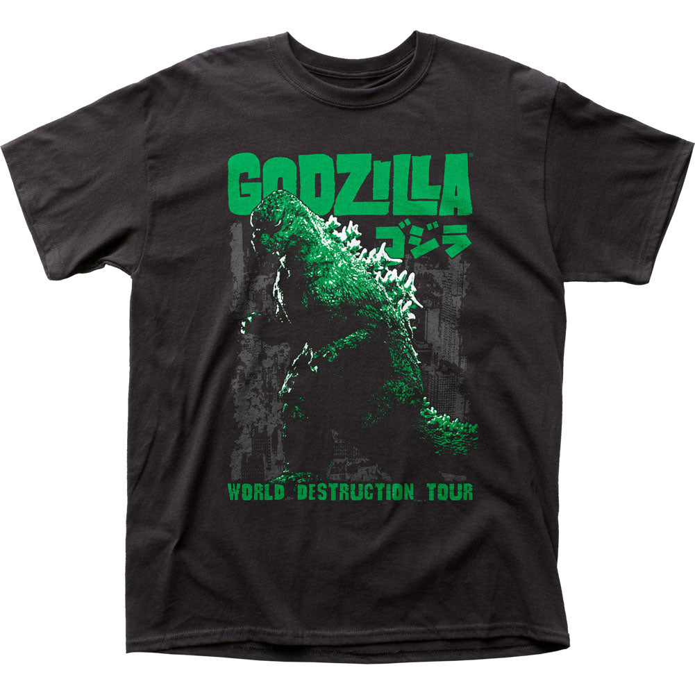 Godzilla World Destruction Tour Mens T Shirt Black