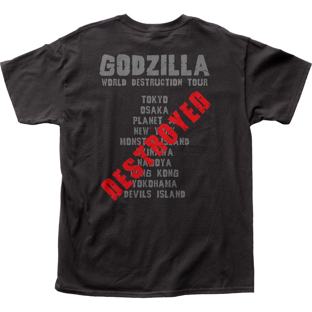 Godzilla World Destruction Tour Mens T Shirt Black