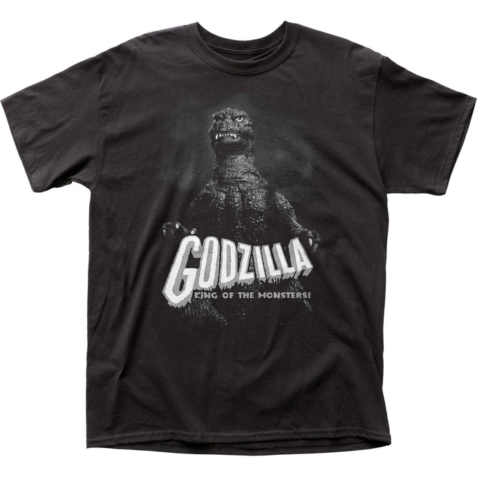 Godzilla B&W King of the Monsters Mens T Shirt Black