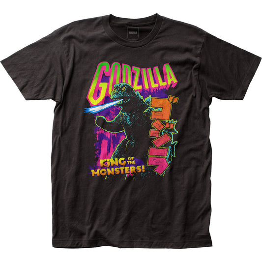 Godzilla Neon Mens T Shirt Black