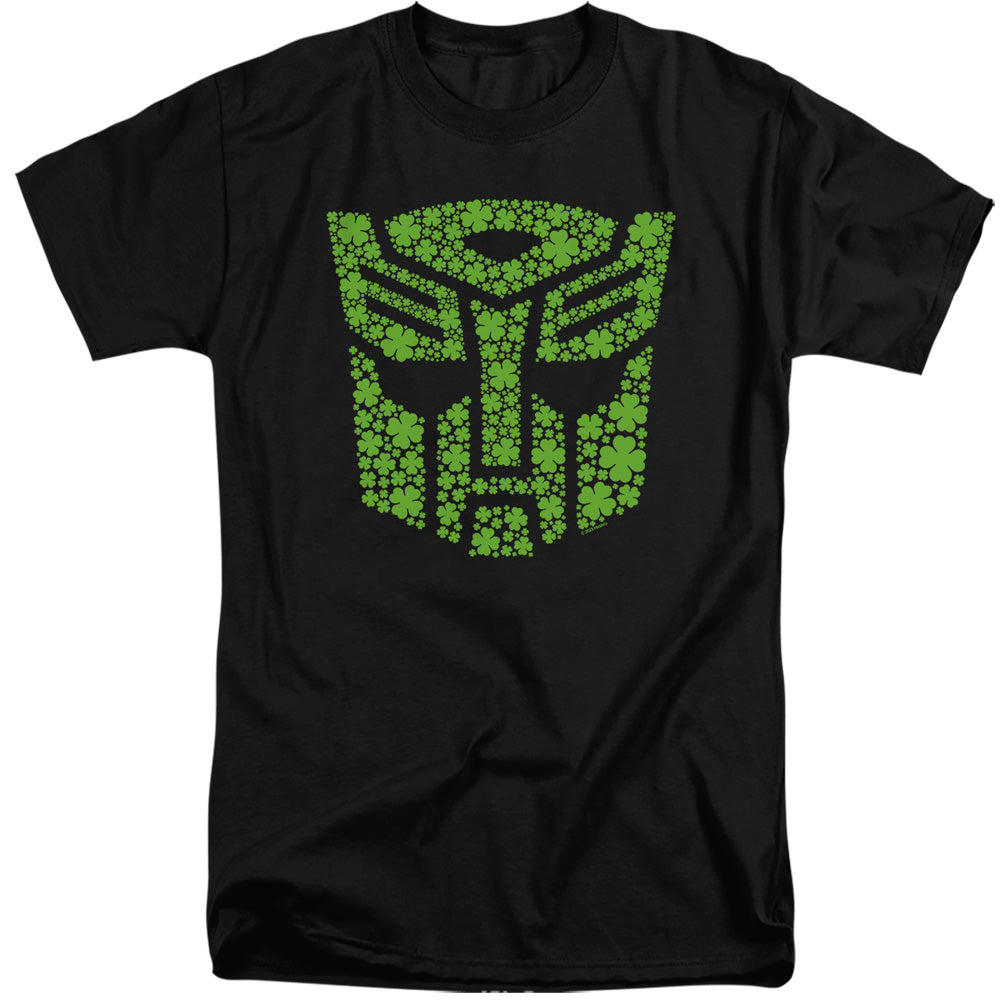 Transformers St. Patrick'S Day Autobot Shamrock Mens Tall T Shirt Black