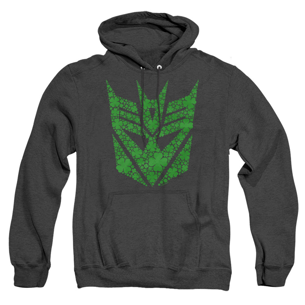 Transformers St. Patrick'S Day Decepticon Shamrock Mens Heather Hoodie Black