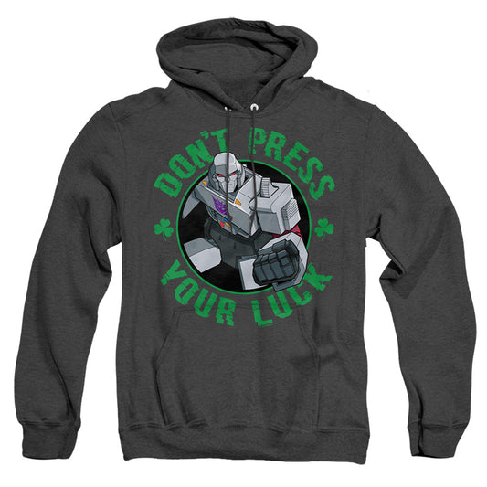 Transformers St. Patrick'S Day Megatron Don'T Press Your Luck Mens Heather Hoodie Black