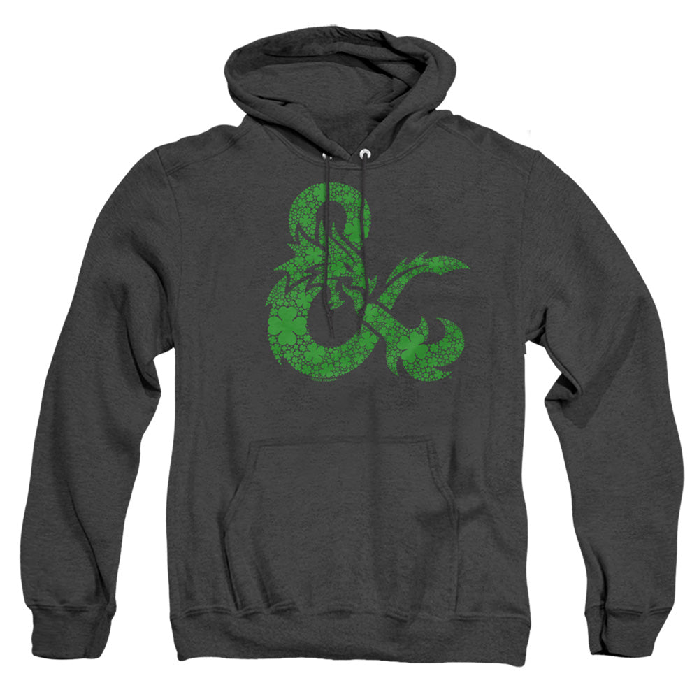 Dungeons And Dragons St. Patrick'S Day Shamrock Logo Mens Heather Hoodie Black