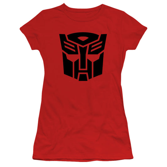 Transformers Autobot Junior Sheer Cap Sleeve Womens T Shirt Red