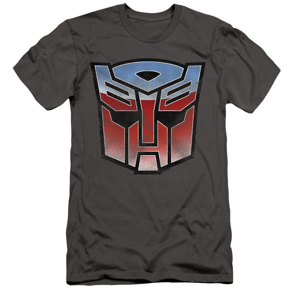 Transformers Vintage Autobot Logo Slim Fit Mens T Shirt Charcoal