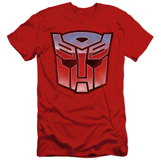 Transformers Vintage Autobot Logo Slim Fit Mens T Shirt Red