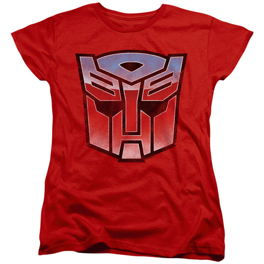 Transformers Vintage Autobot Logo Womens T Shirt Red