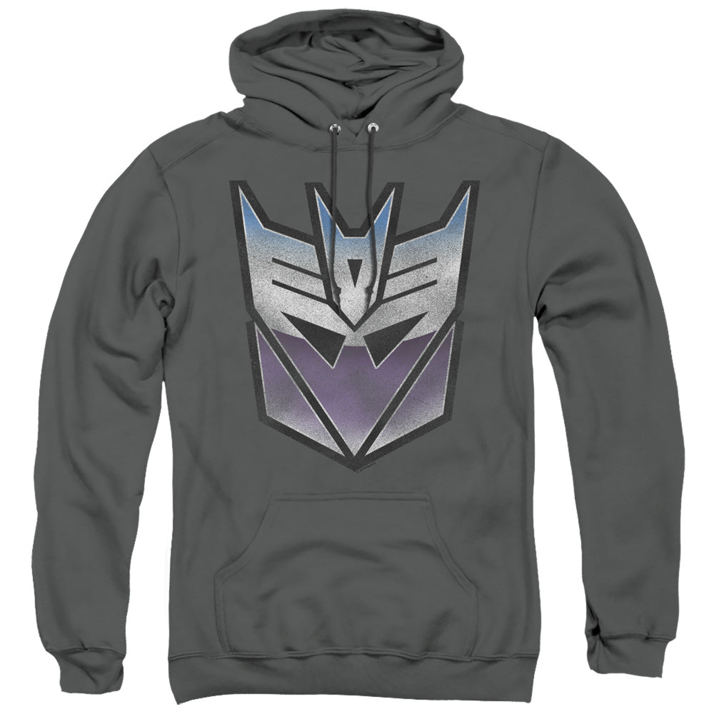 Transformers Vintage Decepticon Logo Mens Hoodie Charcoal