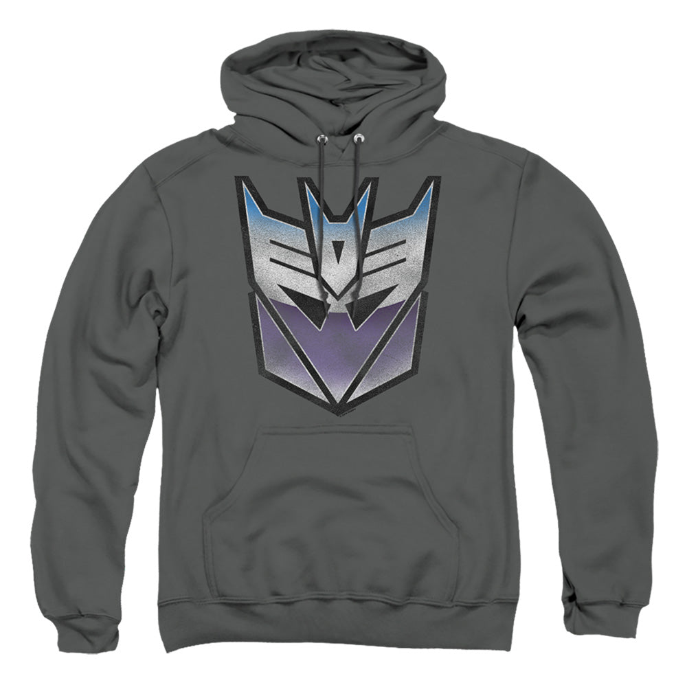 Transformers Vintage Decepticon Logo Mens Hoodie Charcoal