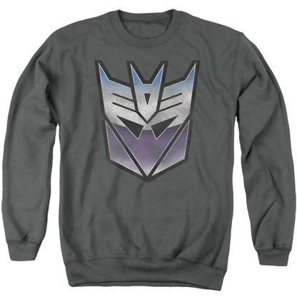 Transformers Vintage Decepticon Logo Mens Crewneck Sweatshirt Charcoal