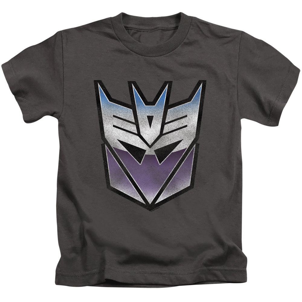 Transformers Vintage Decepticon Logo Juvenile Kids Youth T Shirt Charcoal