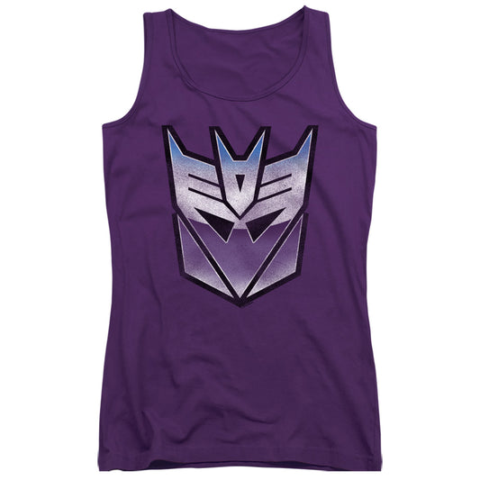 Transformers Vintage Decepticon Logo Womens Tank Top Shirt Purple