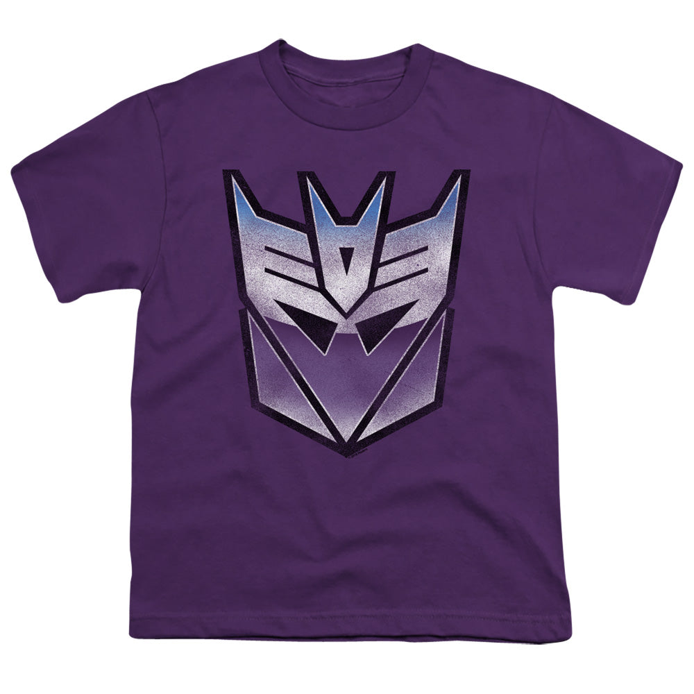 Transformers Vintage Decepticon Logo Kids Youth T Shirt Purple