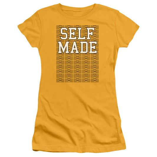 Monopoly Self Made Junior Sheer Cap Sleeve Womens T Shirt Gold