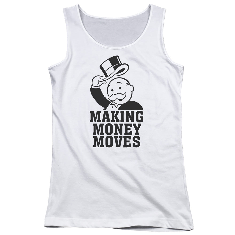 Monopoly Money Moves Womens Tank Top Shirt White