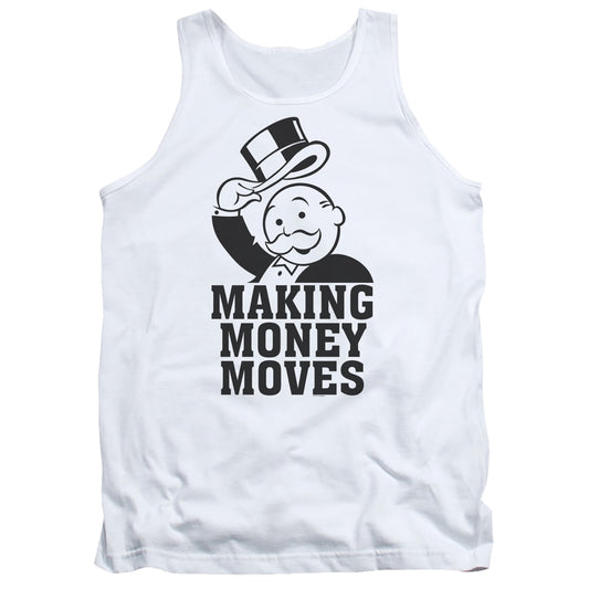 Monopoly Money Moves Mens Tank Top Shirt White