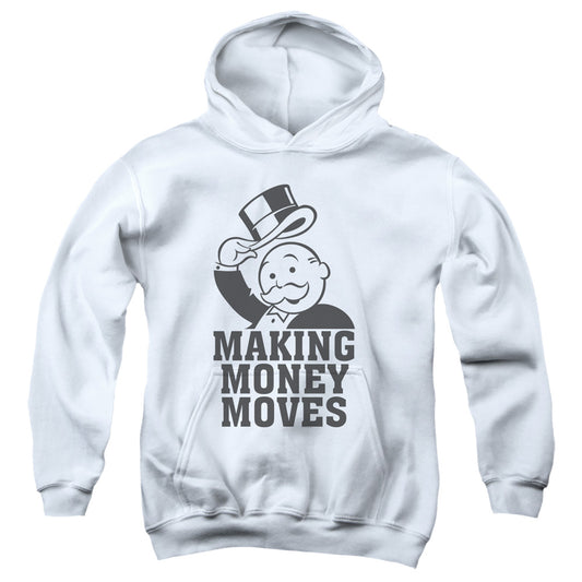 Monopoly Money Moves Kids Youth Hoodie White