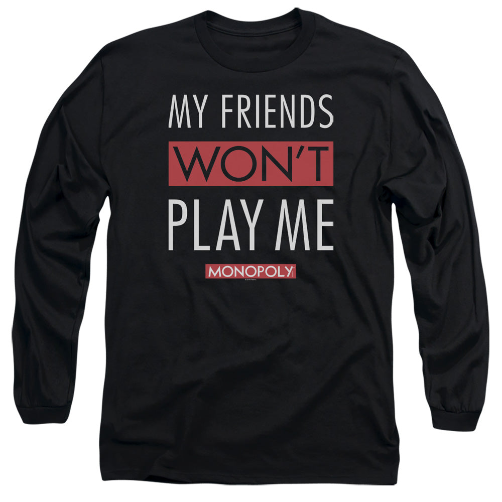 Monopoly My Friends Mens Long Sleeve Shirt Black