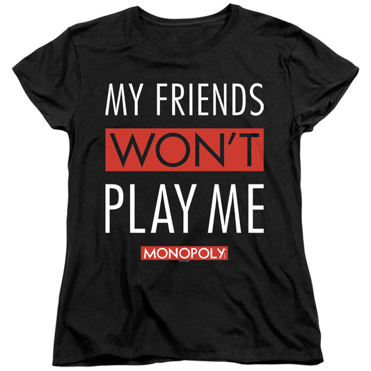 Monopoly My Friends Womens T Shirt Black