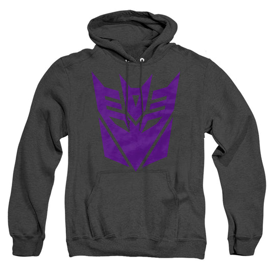 Transformers Decepticon Logo Mens Heather Hoodie Black