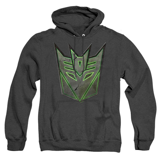 Transformers Glowing Decepticon Logo Mens Heather Hoodie Black