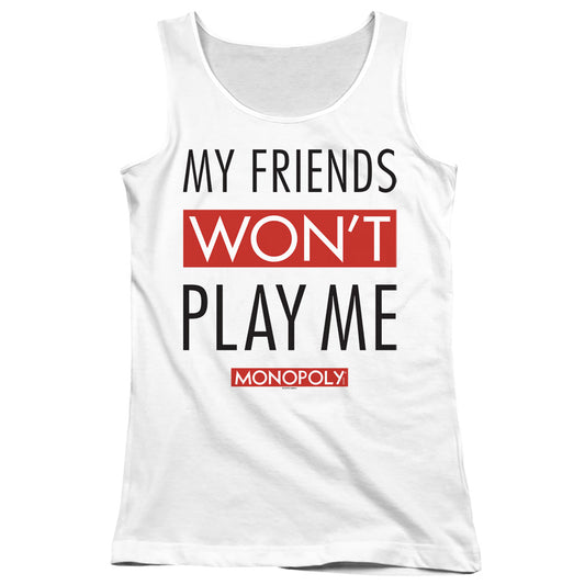 Monopoly My Friends Womens Tank Top Shirt White