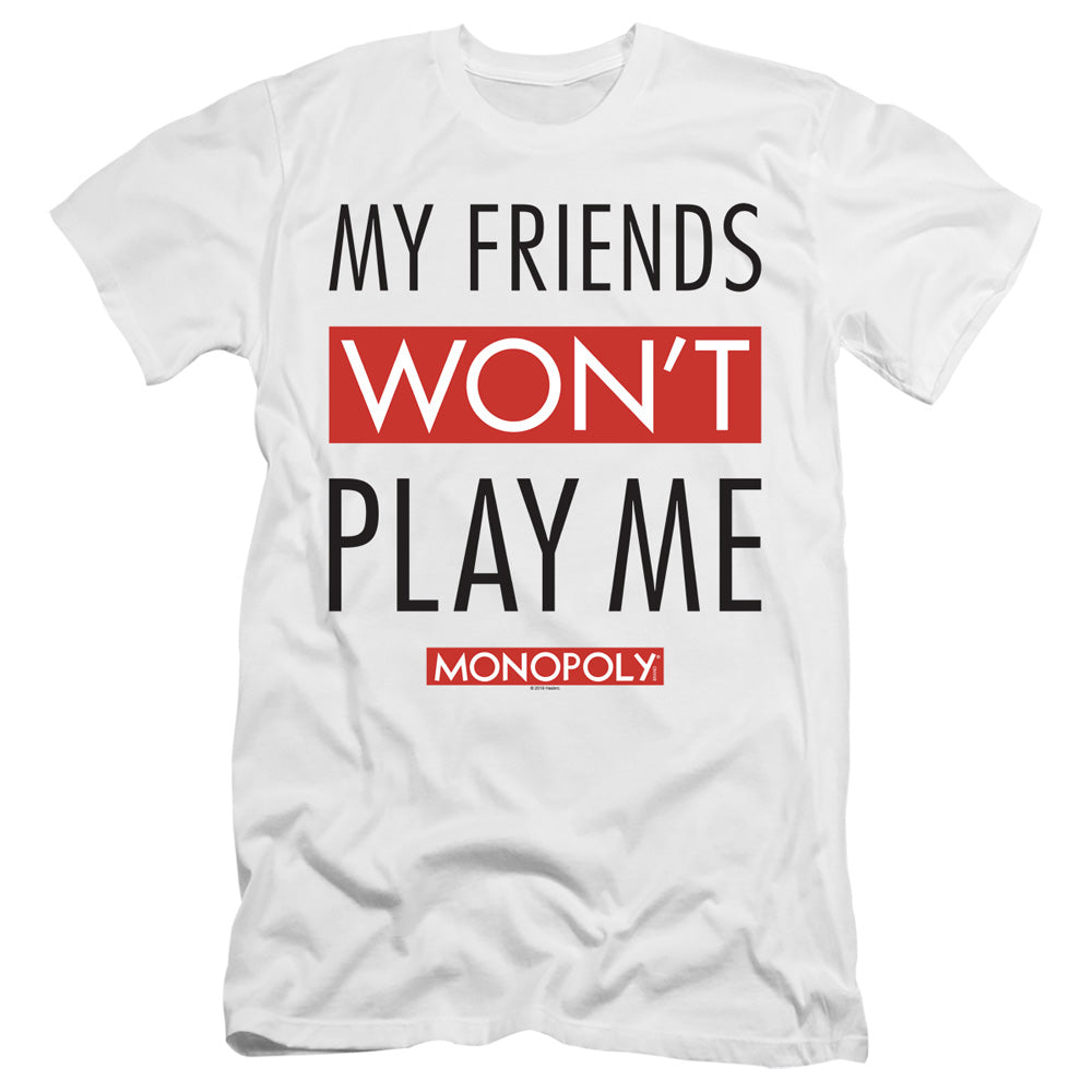 Monopoly My Friends Slim Fit Mens T Shirt White