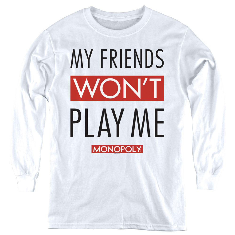 Monopoly My Friends Long Sleeve Kids Youth T Shirt White