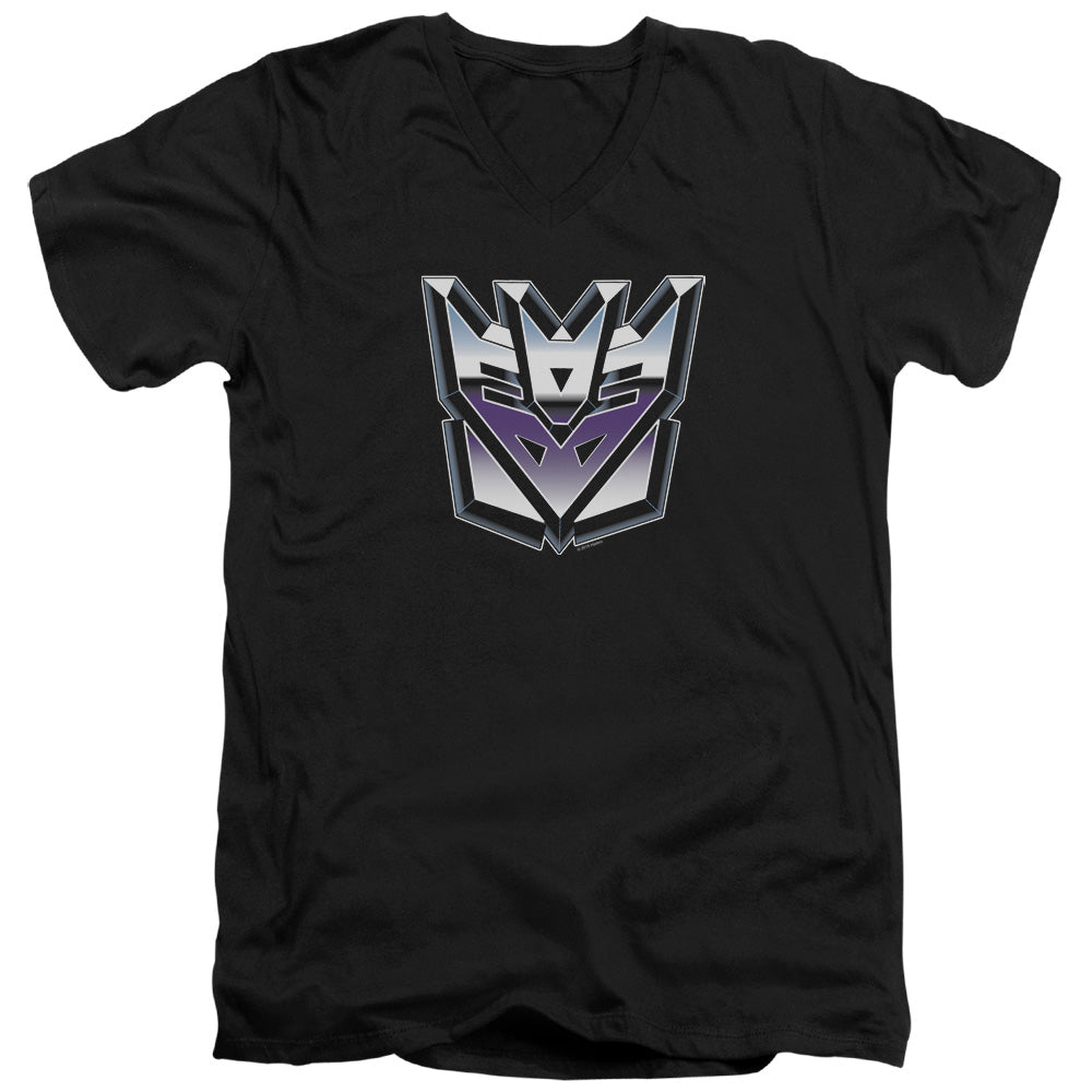 Transformers Decepticon Airbrush Logo Mens Slim Fit V-Neck T Shirt Black