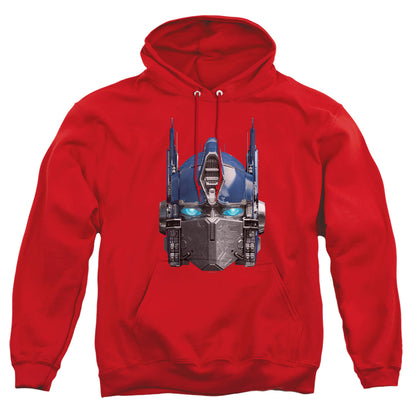 Transformers Optimus Prime Head Mens Hoodie Red