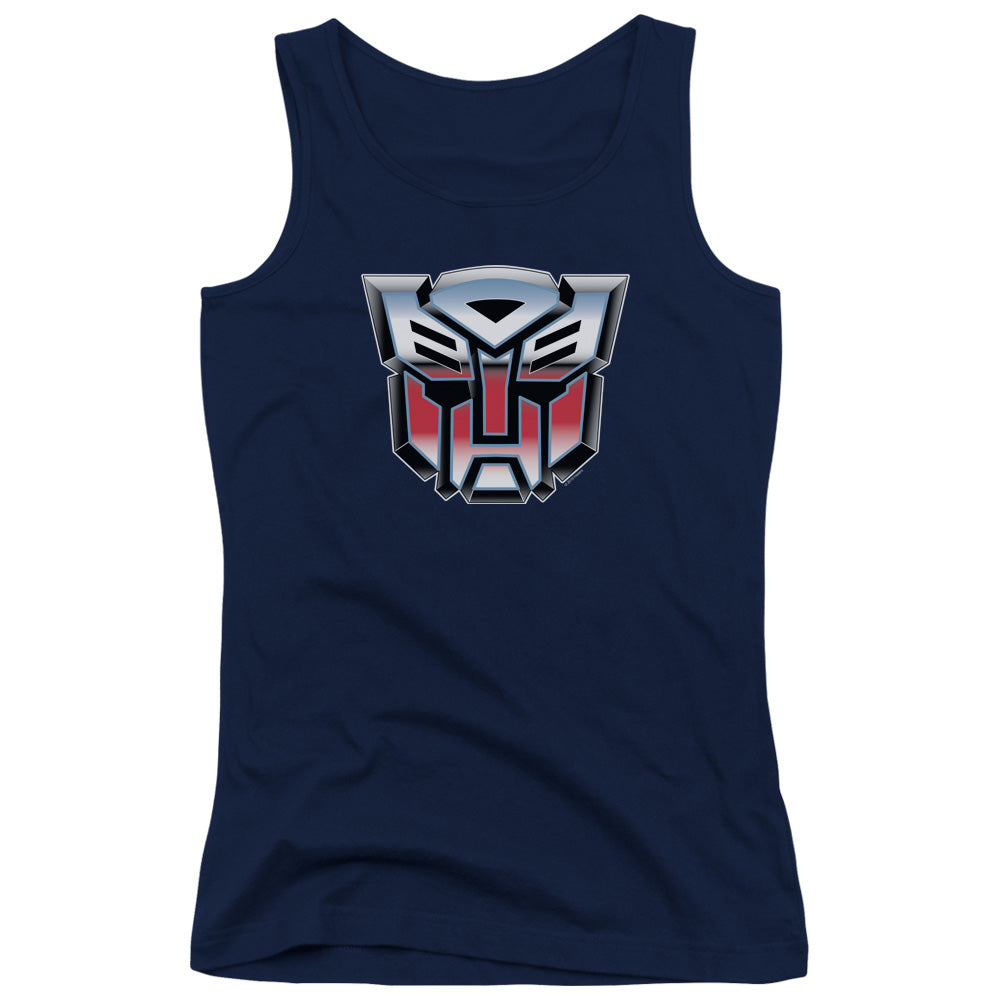 Transformers Autobot Airbrush Logo Womens Tank Top Shirt Navy Blue