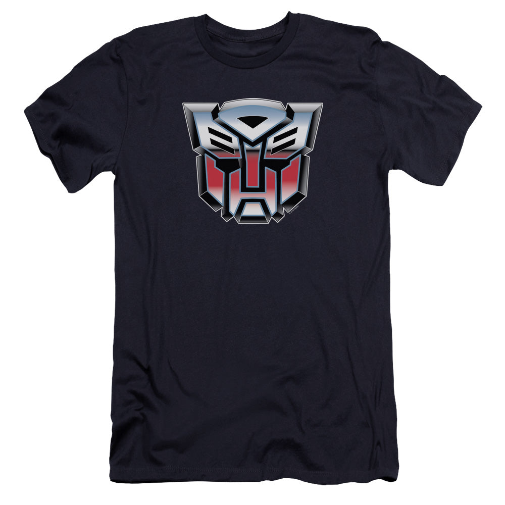 Transformers Autobot Airbrush Logo Premium Bella Canvas Slim Fit Mens T Shirt Navy Blue