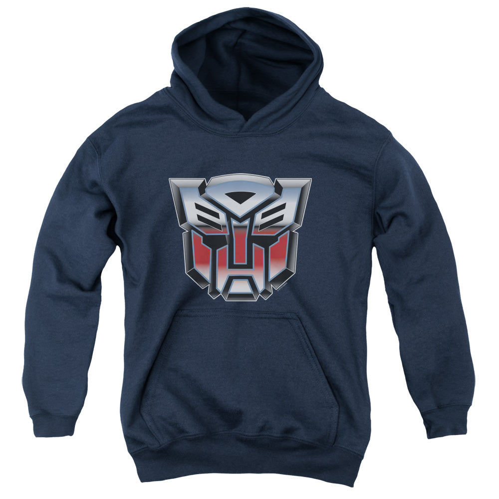 Transformers Autobot Airbrush Logo Kids Youth Hoodie Navy Blue