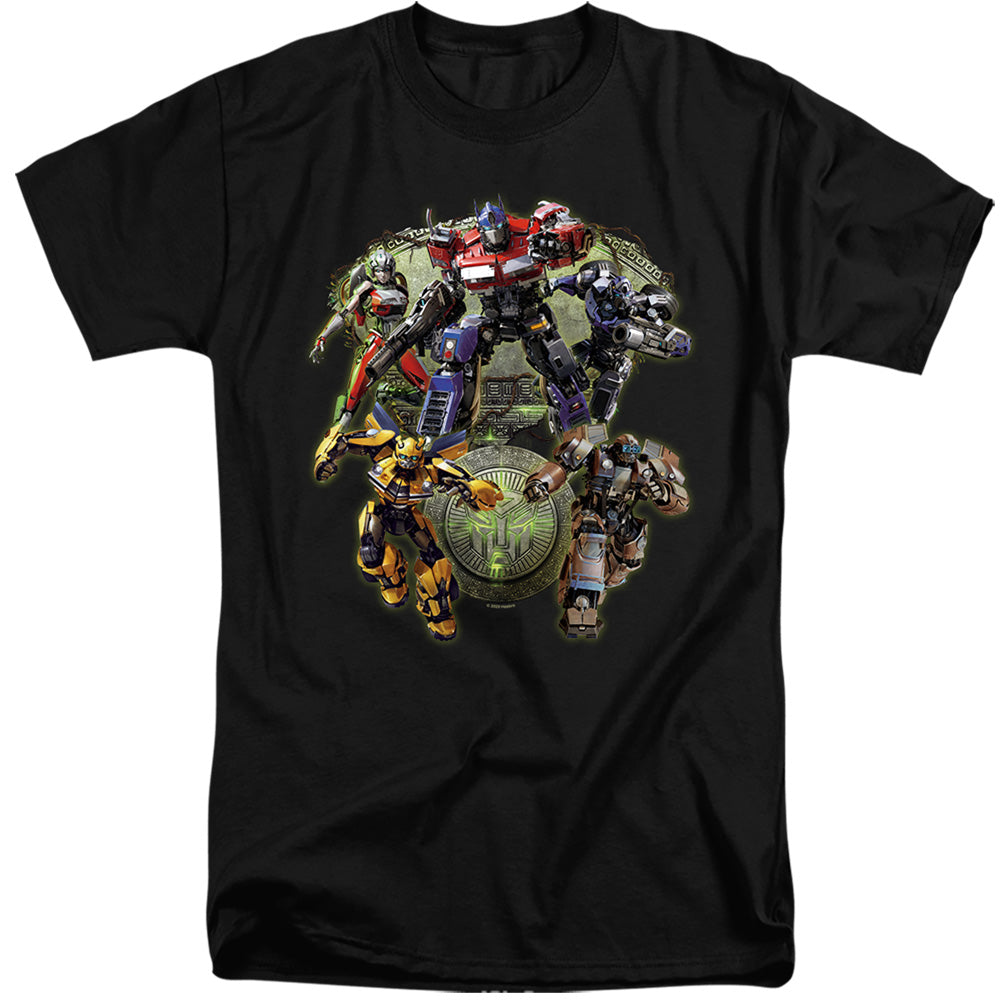 Transformers Autobot Group Shot Mens Tall T Shirt Black