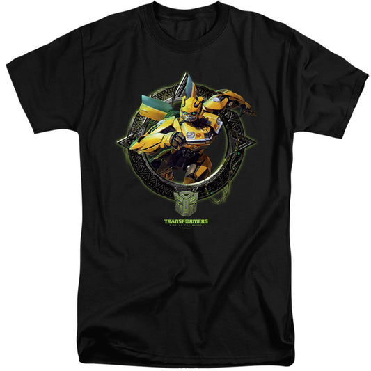 Transformers Bumblebee Circle Frame Mens Tall T Shirt Black