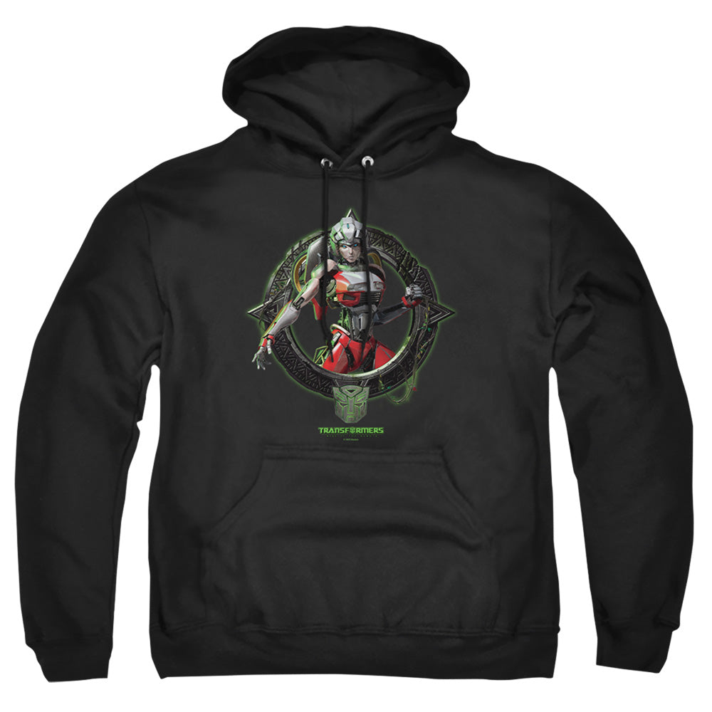 Transformers Arcee Circle Frame Mens Hoodie Black