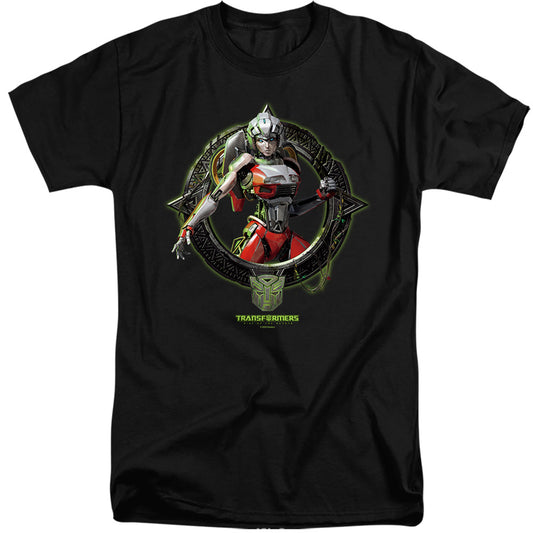 Transformers Arcee Circle Frame Mens Tall T Shirt Black