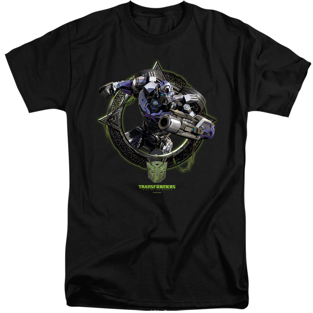 Transformers Mirage Circle Frame Mens Tall T Shirt Black