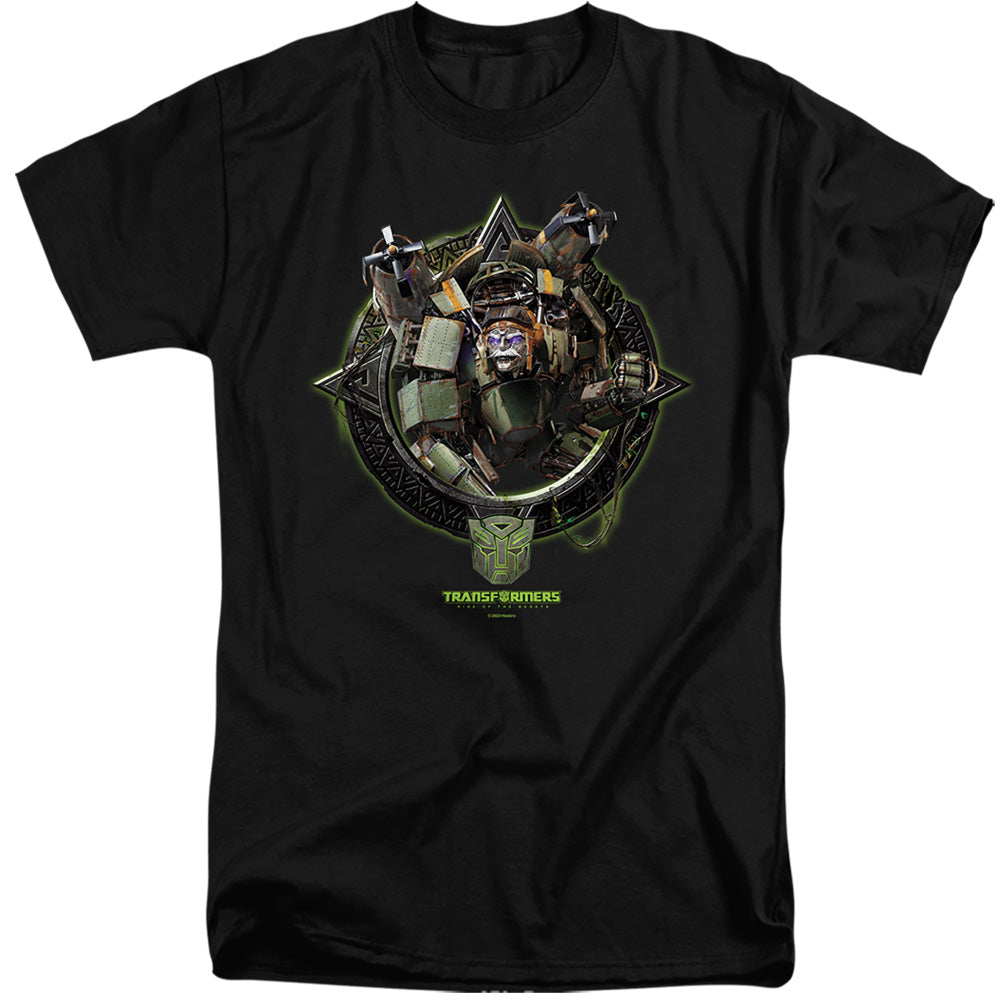 Transformers Stratosphere Circle Frame Mens Tall T Shirt Black