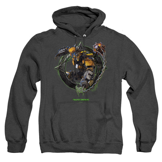 Transformers Battletrap Circle Frame Mens Heather Hoodie Black