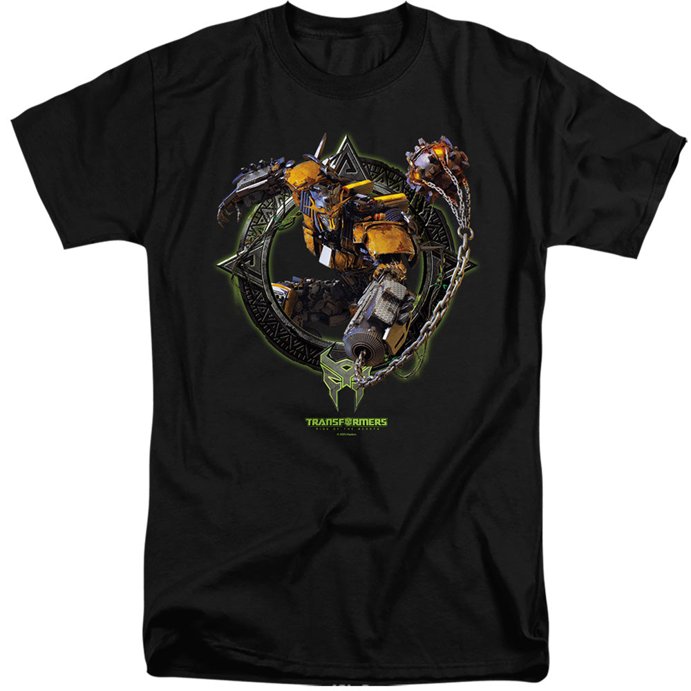 Transformers Battletrap Circle Frame Mens Tall T Shirt Black