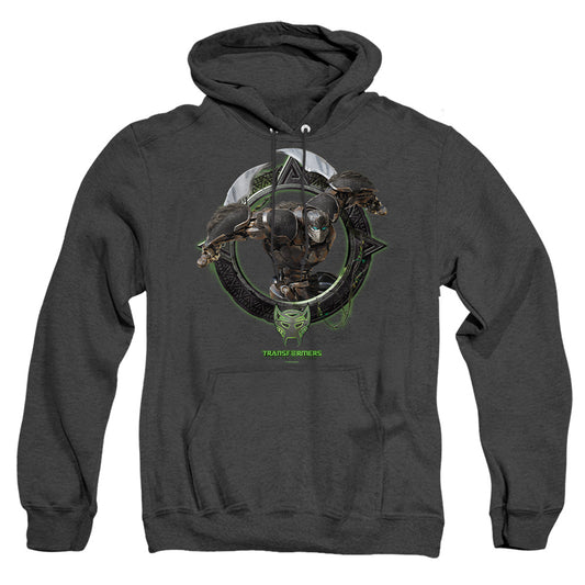 Transformers Optimus Primal Circle Frame Mens Heather Hoodie Black